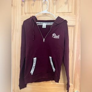 PINK victoria secret burgendy half zip